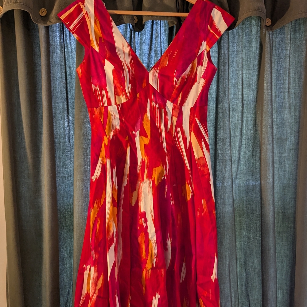 Calvin Klein Elegant Red and Orange Women's Dress